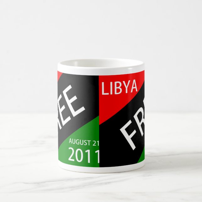 LIBYA FREE AUGUST 21 2011 COFFEE MUG (Center)