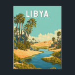 Libya Illustration Travel Art Vintage Postcard<br><div class="desc">Libya retro vector travel design. Libya is a North African country known for its striking mix of Mediterranean coastline,  vast Sahara dunes,  and extraordinary ancient ruins.</div>