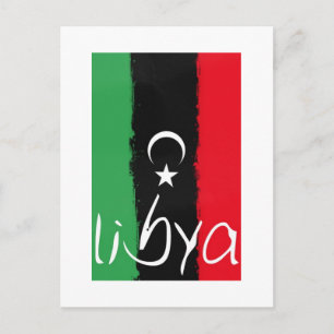 "Libya" Kingdom of Libya Flag (1951-1969) Postcard