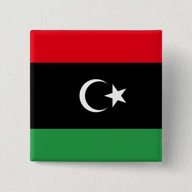 Libya (Libyan) Flag 15 Cm Square Badge (Front)