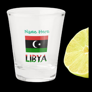 Libya Libyan Flag Green Personalised Shot Glass