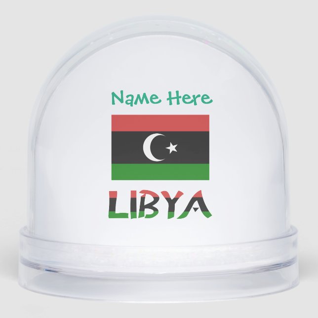 Libya Libyan Flag Green Personalised  Snowglobe (Front)
