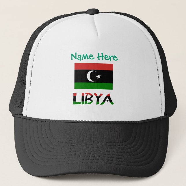 Libya Libyan Flag Green Personalised  Trucker Hat (Front)