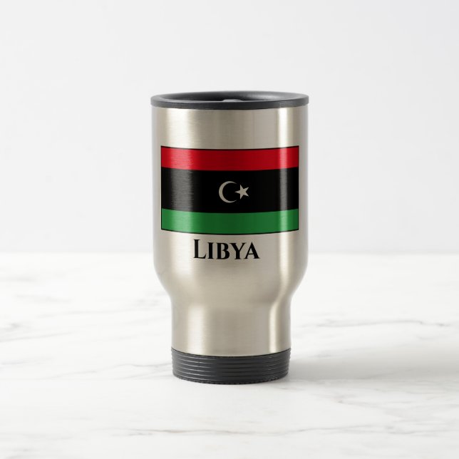 Libya (Libyan) Flag Travel Mug (Center)