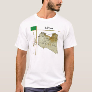 Libya Map + Flag + Title T-Shirt