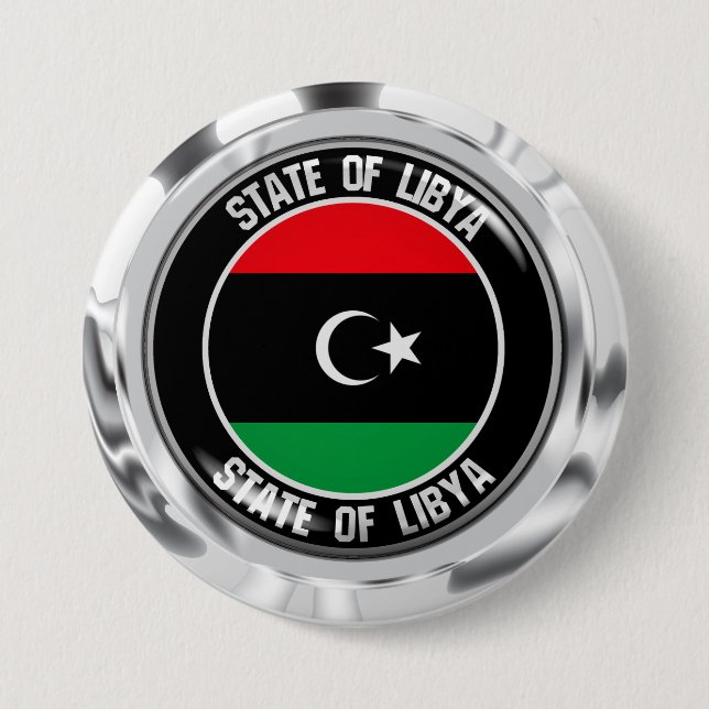 Libya Round Emblem 7.5 Cm Round Badge (Front)