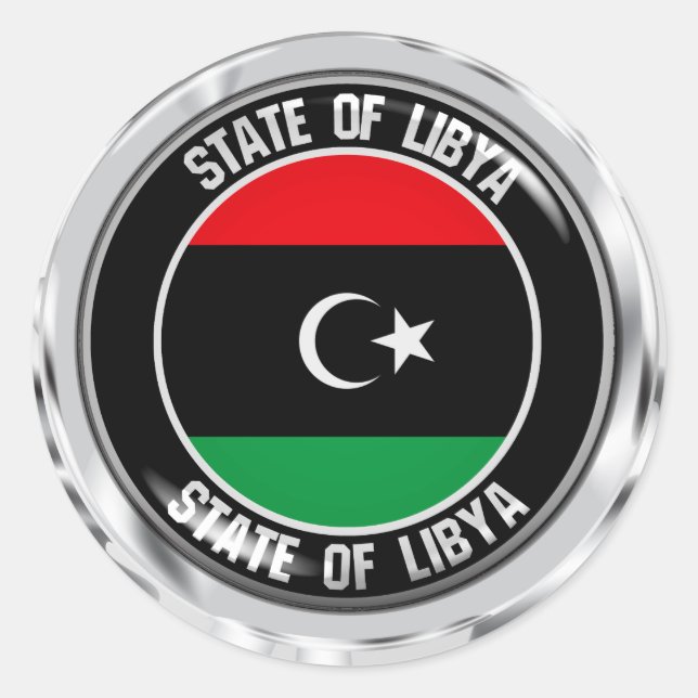 Libya Round Emblem Classic Round Sticker (Front)