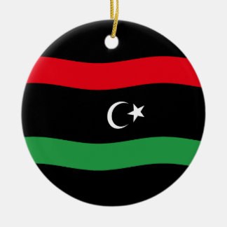 Libyan Flag Ceramic Tree Decoration