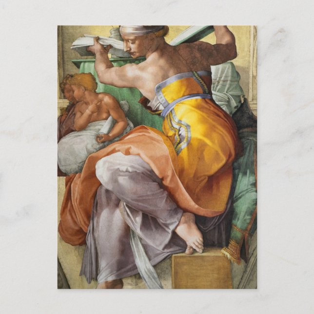Libyan Sibyl, Sistine Chapel by Michelangelo Holiday Postcard (Front)