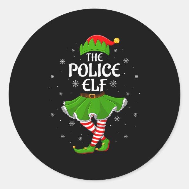 Lice Elf Christmas Family Girls Women Elf Squad Xm Classic Round Sticker (Front)