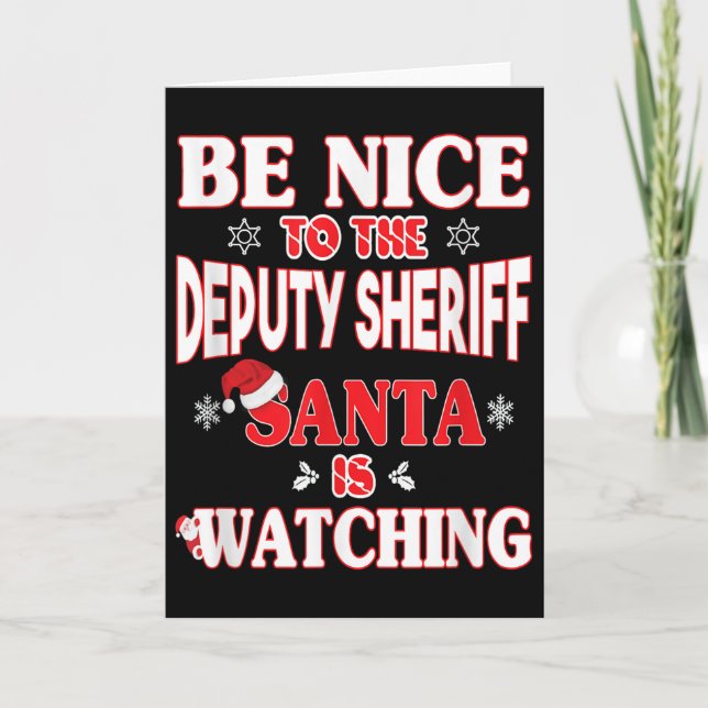 Lice Officer Shirt - For Christmas Deputy Sheriff_ Card (Front)