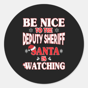 Lice Officer Shirt - For Christmas Deputy Sheriff_ Classic Round Sticker