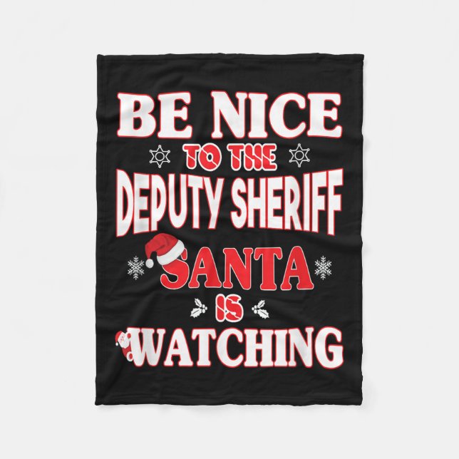 Lice Officer Shirt - For Christmas Deputy Sheriff_ Fleece Blanket (Front)