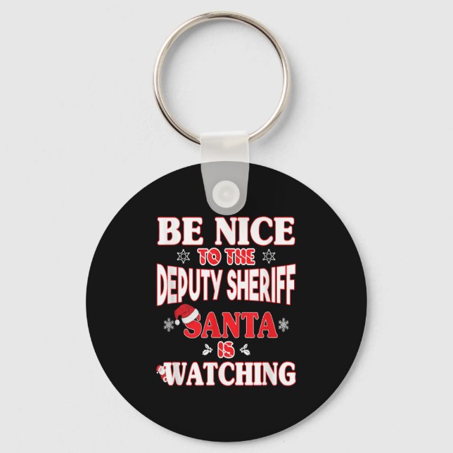 Lice Officer Shirt - For Christmas Deputy Sheriff_ Key Ring (Front)