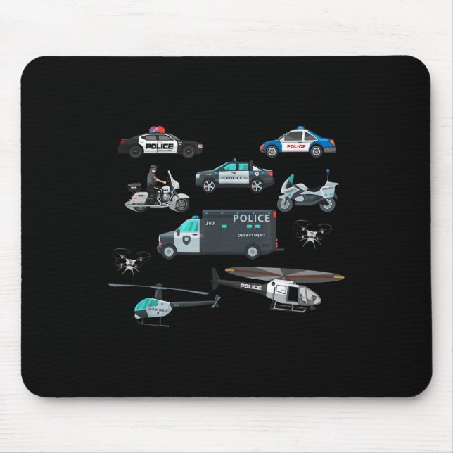 Lice Vehicles Cop Helicopter Toddlers Kids Women M Mouse Mat (Front)