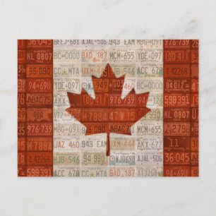 License Plate Art Flag Of Canada Postcard
