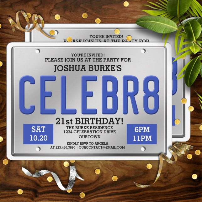 License Plate Birthday Invitations (Creator Uploaded)
