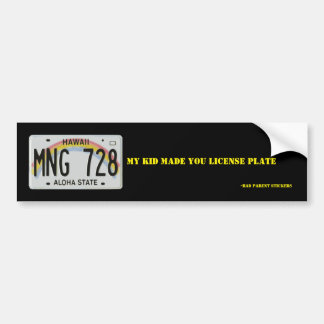 License Plate Bumper Sticker