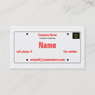 License Plate Business Card