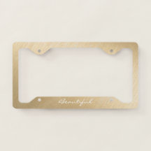 License Plate Frame - (Your Text) Brushed Gold