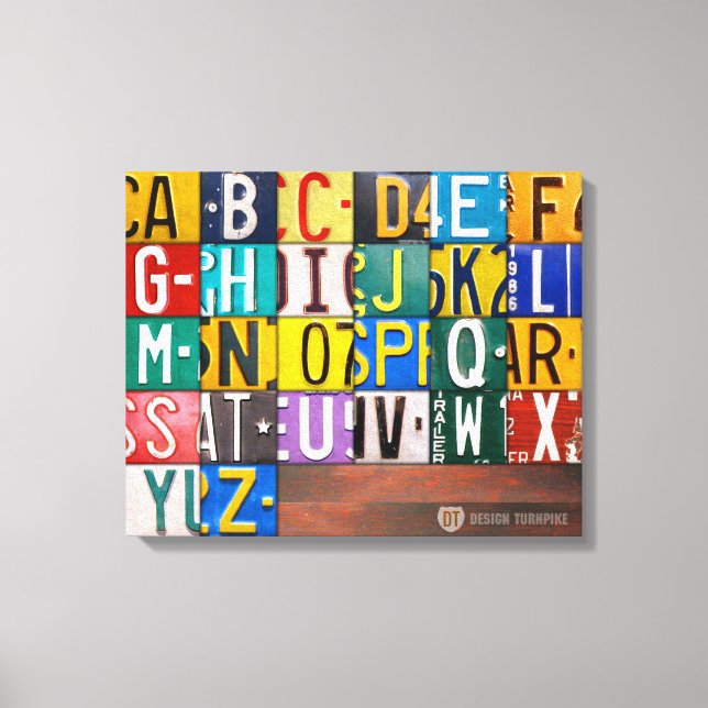 License Plate Letter Art Alphabet Sign (Front)