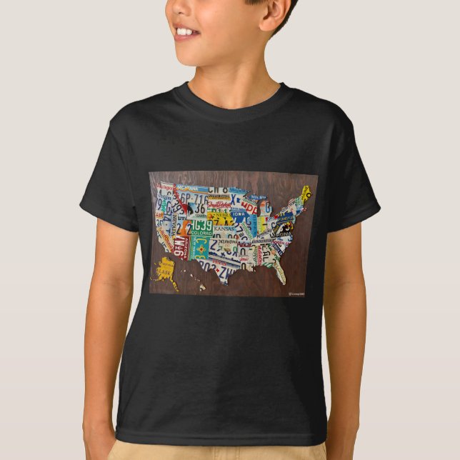 License Plate Map T-shirt (kids') (Front)