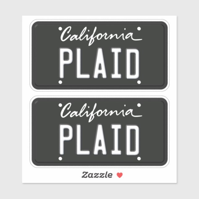 License Plate Plaid California (Sheet)