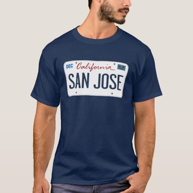 License Plate San Jose California T Shirt (Front)