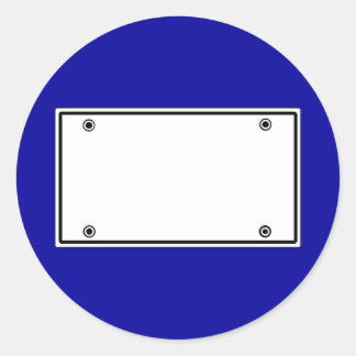 License plate template classic round sticker