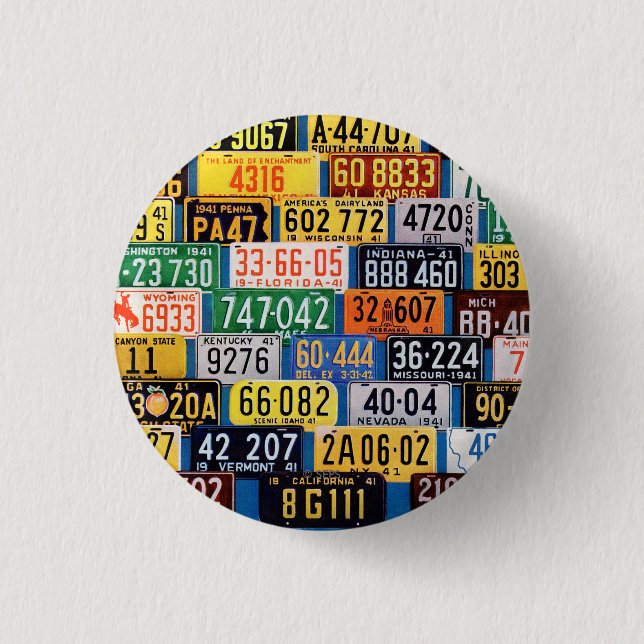 License Plates by H. Wilson Smith 3 Cm Round Badge (Front)