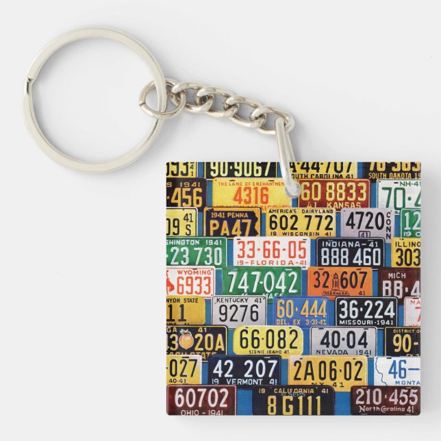 License Plates by H. Wilson Smith Key Ring (Front)