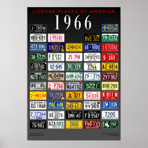 License Plates of America poster - 1966