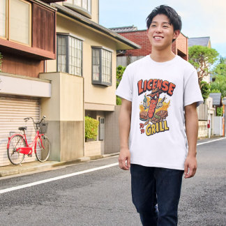 License to Grill Funny BBQ Pun Parody T-Shirt