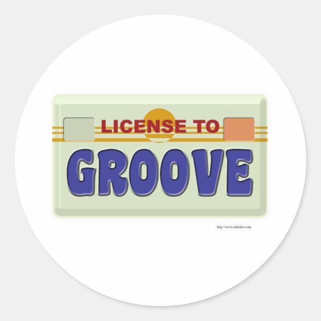 License To Groove Fun Logo Party Design Classic Round Sticker (Front)