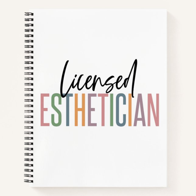 Licensed Aesthetician Cosmetologist Beautician Notebook (Front)