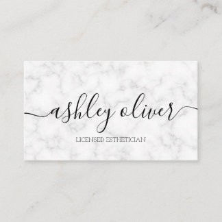 Licensed Aesthetician Marble Business Card