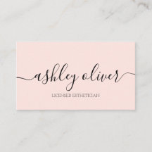 Licensed Aesthetician Pink Business Card