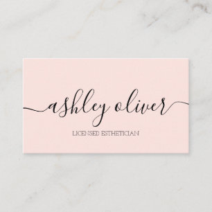 Licensed Aesthetician Pink Business Card