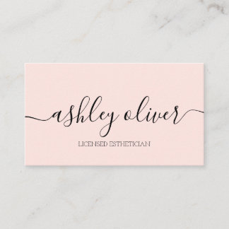 Licensed Aesthetician Pink Business Card