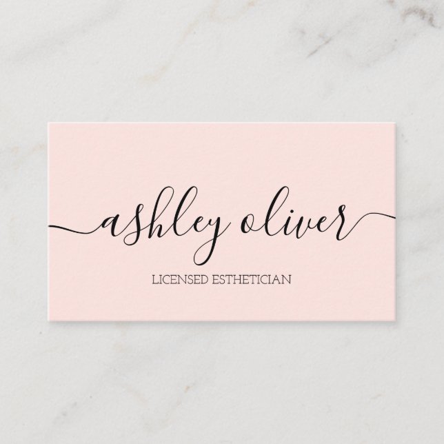 Licensed Aesthetician Pink Business Card (Front)