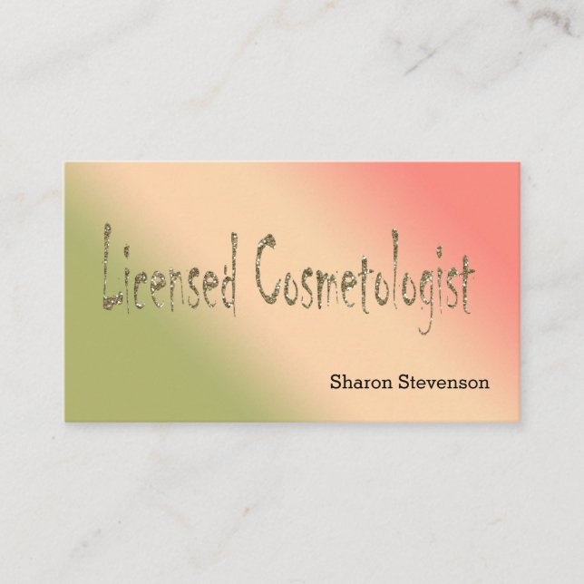Licensed beautician business card (Front)