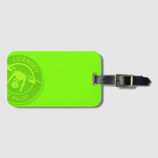 Licensed Drone Pilot Green Bag Tag