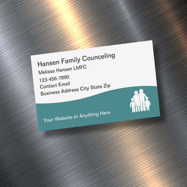Licensed Family Counselor Mental Health Magnetic Business Card (Creator Uploaded)