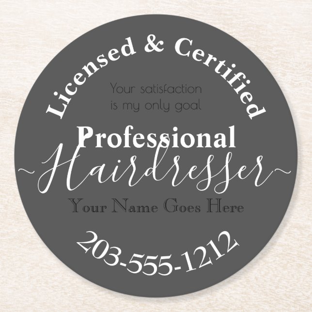 licensed Hairdresser Advertising HAMbWG Coaster (Front)