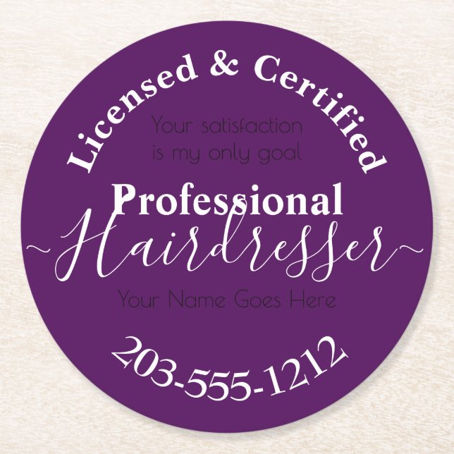licensed Hairdresser Advertising HAMbWG Coaster (Front)