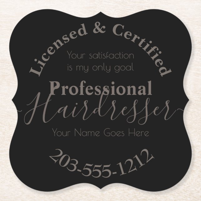 licensed Hairdresser Advertising HAMbWG Coaster (Front)
