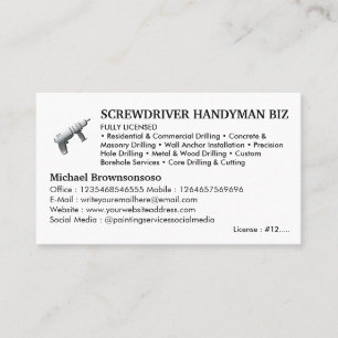 Licensed Handyman Business Card