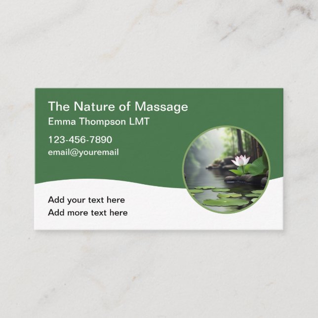 Licensed Massage Therapist Business Cards (Front)