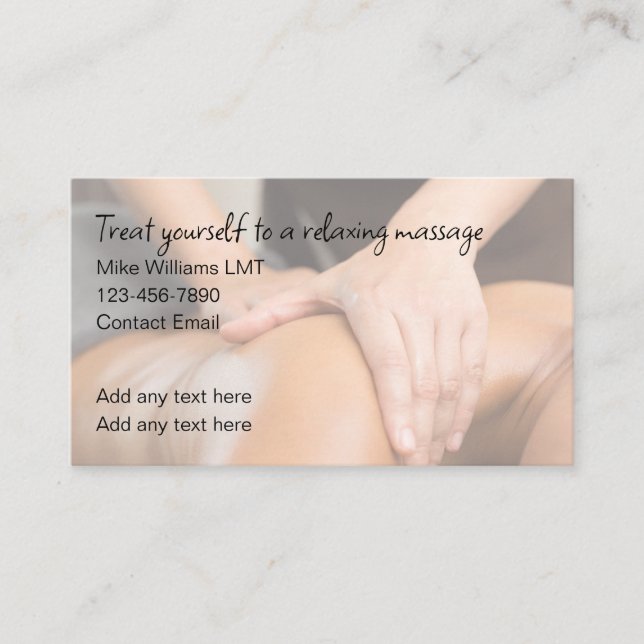 Licensed Massage Therapist Simple Business Cards (Front)