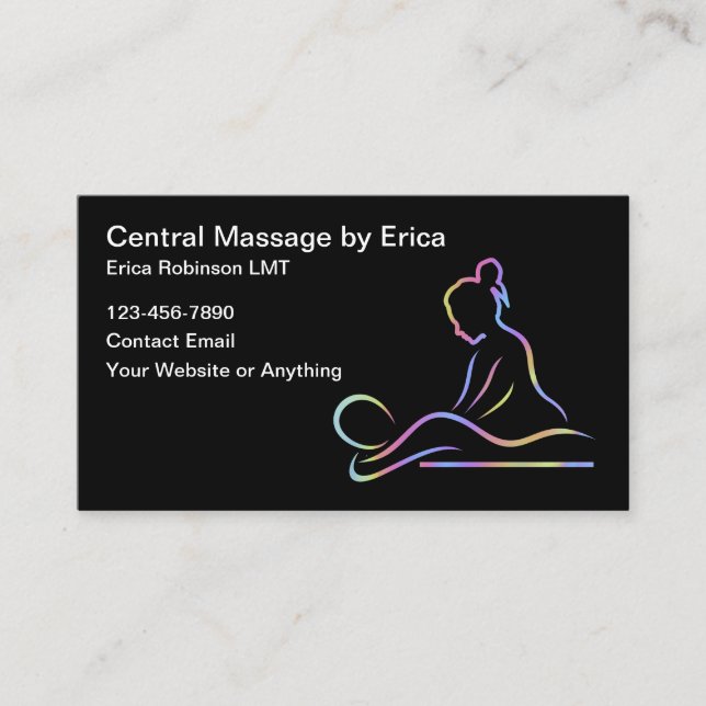 Licensed Massage Therapist Unique Business Card (Front)